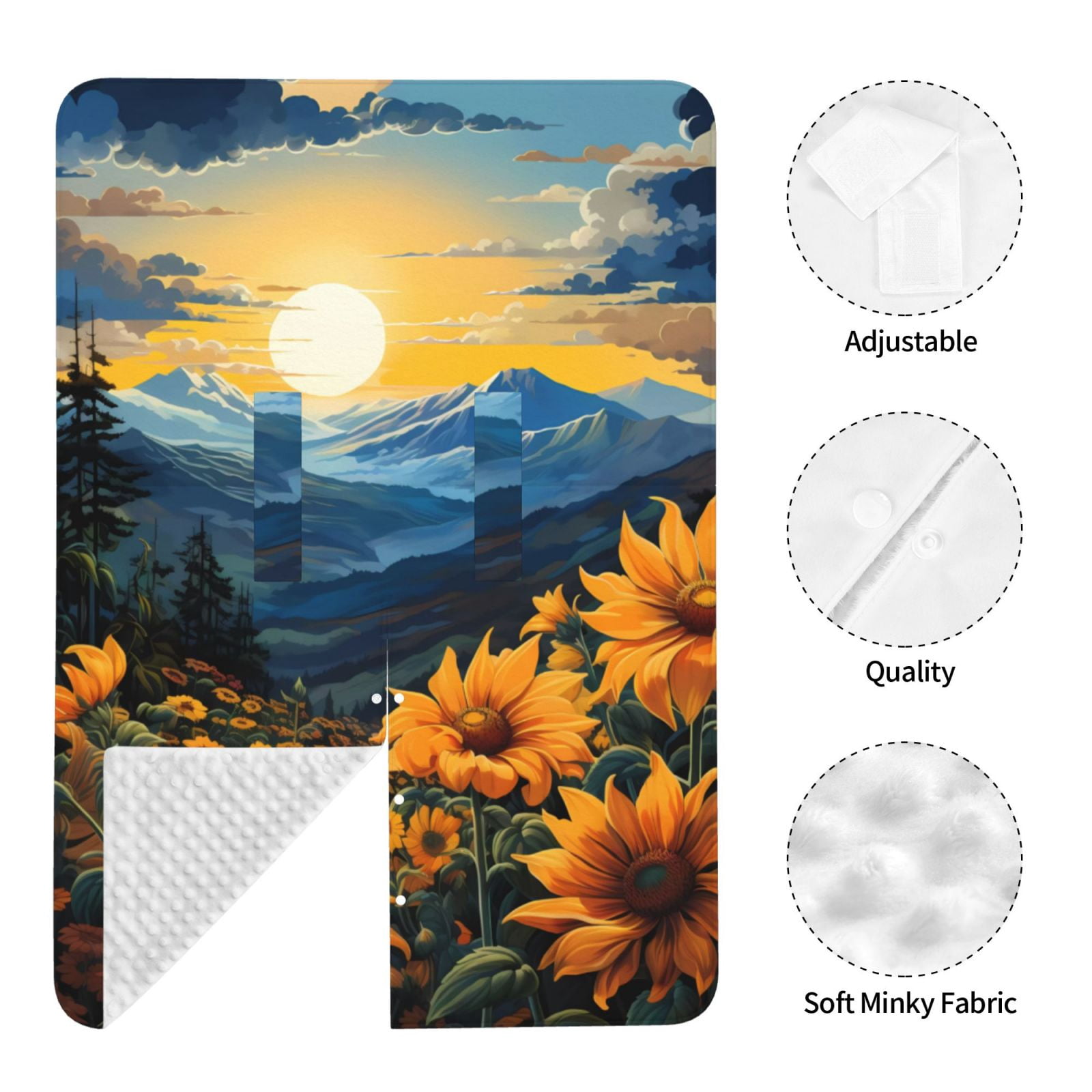 Naloa Elegant Sunset Sunflower Baby Car Seat Cover, Breathable Baby Carrier Cover, Multiuse Baby Carrier Cover & Nursing Breastfeeding Cover