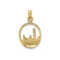 thumbnail image 4 of 14K Yellow Gold Chicago Skyline Circle Charm Pendant, Polished, 15.4 mm, 4 of 6