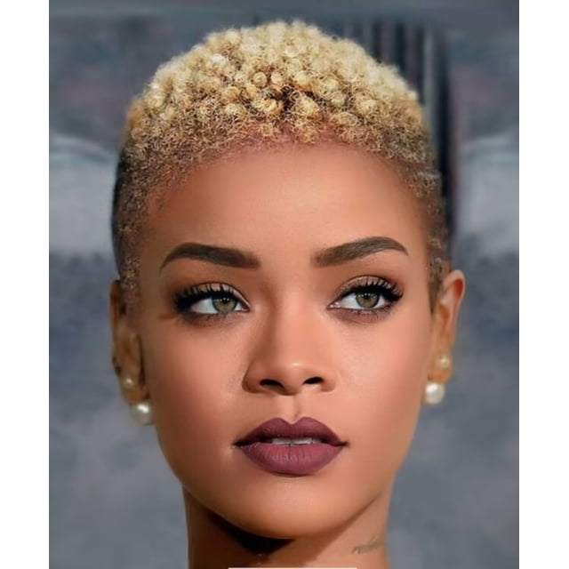 Peluca Pelucas de pelo rubio corto para mujeres negras Pelucas sintéticas cortas para mujeres afroamericanas Pelucas Peinados cortos (rubio) 3 pulgadas ER