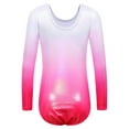 thumbnail image 4 of Girls Long Sleeve Gymnastics Leotard Gradient Pink Ballet Dance Clothes, 4 of 5