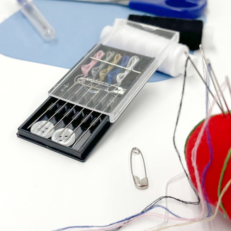 (12 pack) Hello Hobby Sew Kit 9 Pieces, Multicolor, with a Small Handy Case for Travel