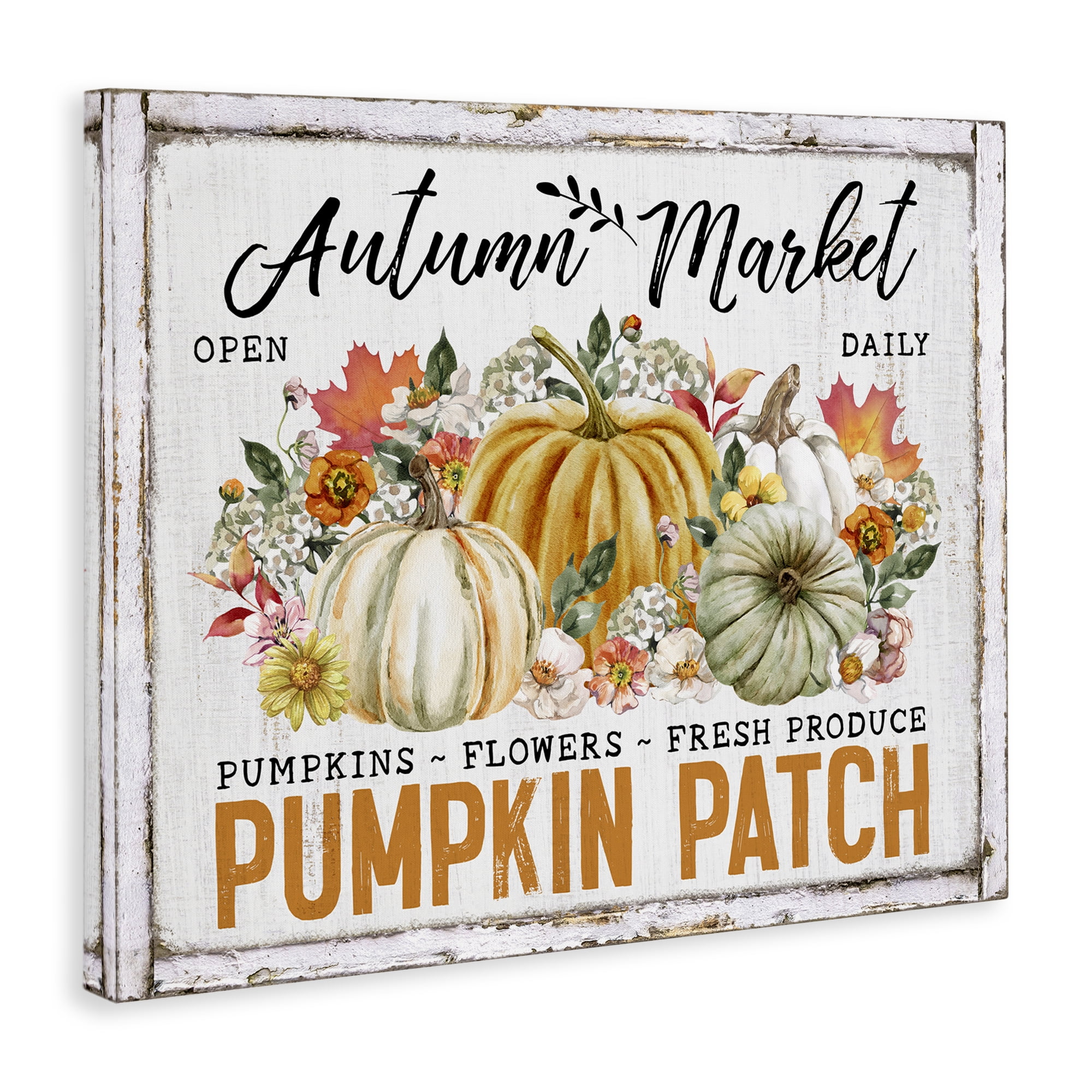 Stupell Industries Rustic Autumn Market Holiday Painting Gallery Wrapped Canvas Art Prints Wall Art, 20 x 16