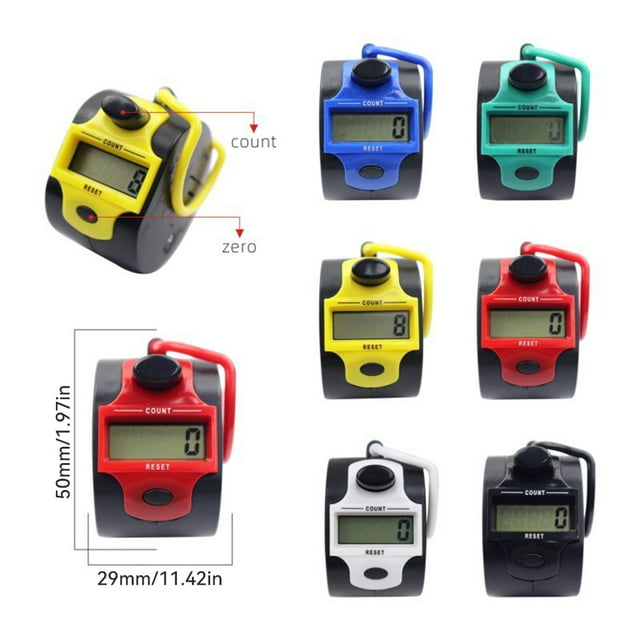 Xingzhi Mini Tally Counter Knit Row Clickers 5 Digit Handheld Manual Digital LCD Electronic Counting Tool Weave Supplies Black
