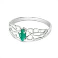 thumbnail image 3 of 10k White Gold Marquise Emerald filigree Ring, 3 of 6