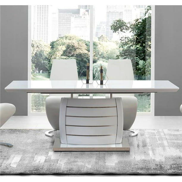 White Lacquer Dining Table, White Lacquer Dining Table Extendable