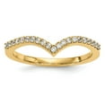 thumbnail image 1 of Solid 14k Yellow Gold Diamond V Ring (1.5mm) (1/6ct.) - Size 7.5, 1 of 5