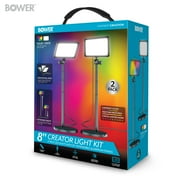 Bower 8 Creator LED RGB Light Kit 2-Pack w/ 32 Extendable Aluminum Stands , Perfect for Content Creation