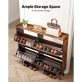 thumbnail image 3 of Zapatero VEVOR con 4 cajones abatibles, armario de almacenamiento de zapatos estilo rústico con patas de madera y dispositivo antivuelco, organizador de zapatos independiente, color marrón., 3 of 9