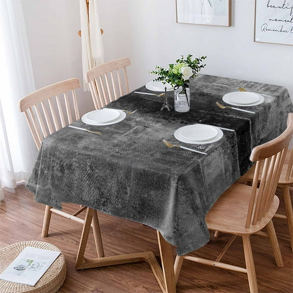 Gray Tablecloth Rectangle Table Cloth 60x84 , Waterproof Tablecloth Outdoor Table Cloth, Retro Oil Painting Modern Abstract Art Aesthetics Washable Table Cover for Kitchen Dining Party