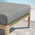 thumbnail image 7 of Ottoman Lounge Chair, Grey Gray Natural, Teak Wood, Outdoor Patio Balcony Cafe Bistro Garden Hospitality Restaurant, Modern Contemporary HB34218, 7 of 7