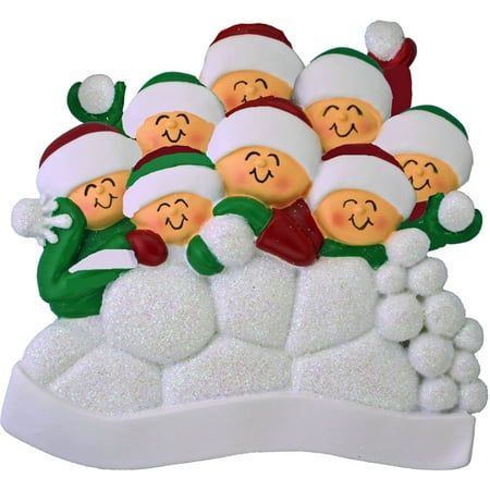 - Snowball Fight 8 People Personalized Christmas Ornament DO-IT-YOURSELF