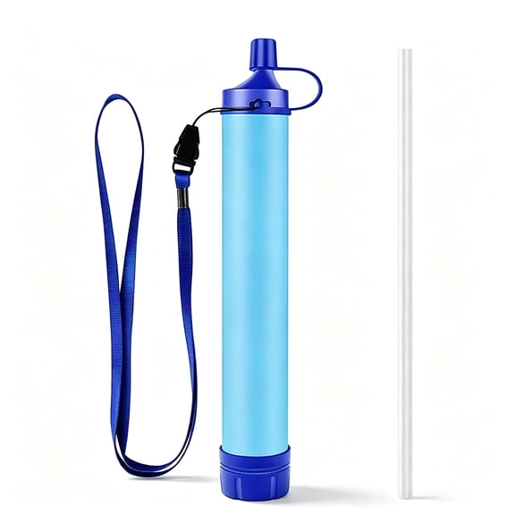 Personal Water Filter Straw, Portable Survival Filtration Gear for Outdoor Hiking, Camping, Backpacking, Emergency Preparedness, and Home Emergency Kits