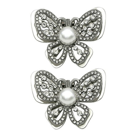 OUNONA Wedding Rhinestones Shoe Jewelry Clips Buckles Bodysuit Miss Bride Silver