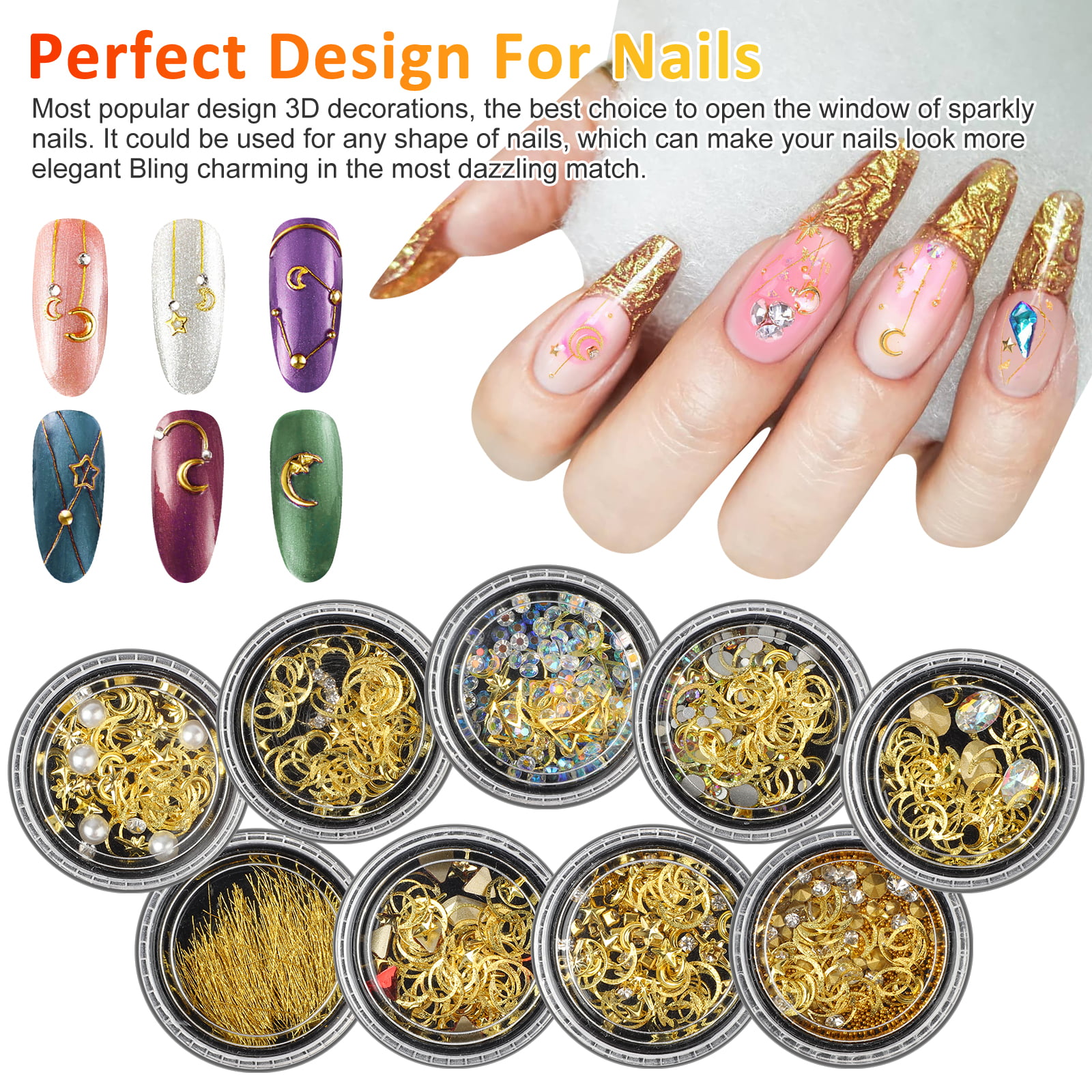 1jar Nail Art Mix Decorations Pearl With Flower Leaf Feather - Etsy