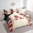 thumbnail image 3 of jejeloiu Baseball Games 7-Piece Twin Bedding Sets,Letter A Monogrammed Bedding Comforter Set For Boys Kids Reversible, 3 of 8
