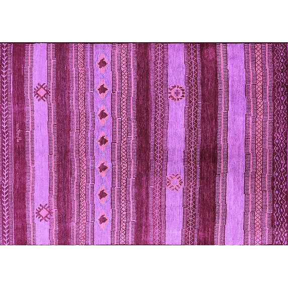 Ahgly Company Indoor Rectangle Oriental Purple Industrial Area Rugs, 3' x 5'