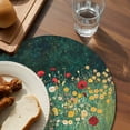 thumbnail image 4 of Round Placemats Spring Pastoral 15 inch Set of 4 Table Mats for Dining Table Red Yellow Flowers Heat Resistant Non-Slip Kitchen & Home Decorative Place Mat Set, 4 of 8