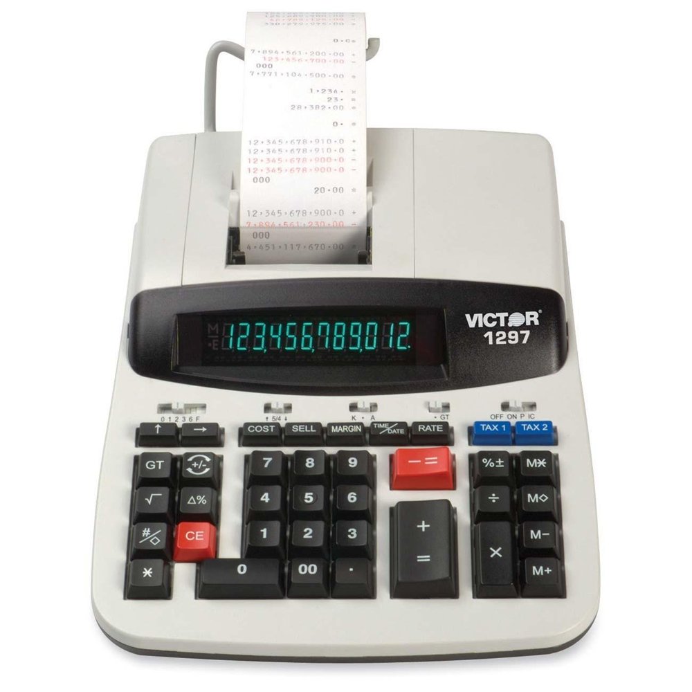 1297 Standard Function Calculator, Large two-color backlit display