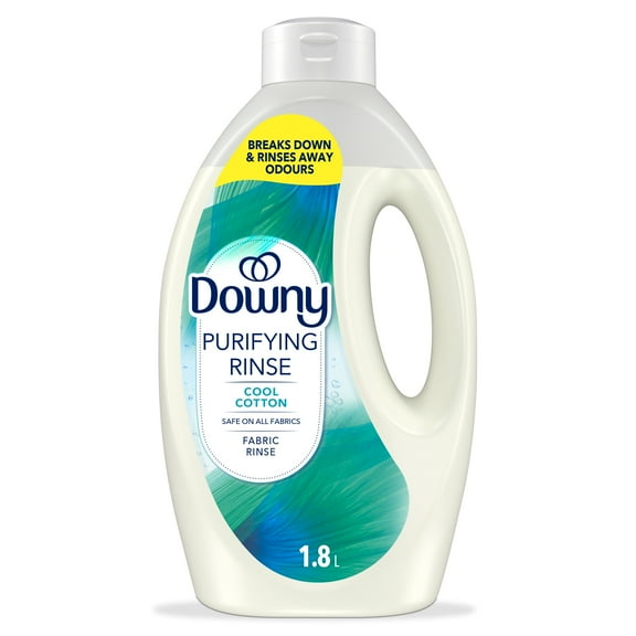 Downy Purifying Rinse Laundry Odour Remover, Cool Cotton Scent, Fabric Softener and Laundry Odour Removal Rinse, Fights Odours at the source, HE Compatible 1.8L