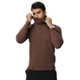 thumbnail image 5 of Tyhengta Men's Turtleneck Shirts, Long Sleeve Cotton Pullover Sweaters Mock Neck Knitted T-Shirt Basic Slim Fit Tee Tops coffee L, 5 of 10