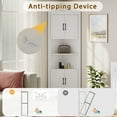 thumbnail image 5 of YouTrend Farmhouse Corner Cabinet with 2 Doors and Adjustable Shelves,Tall Storage Cabinet for Bathroom,Living Room,Kitchen,White, 5 of 9