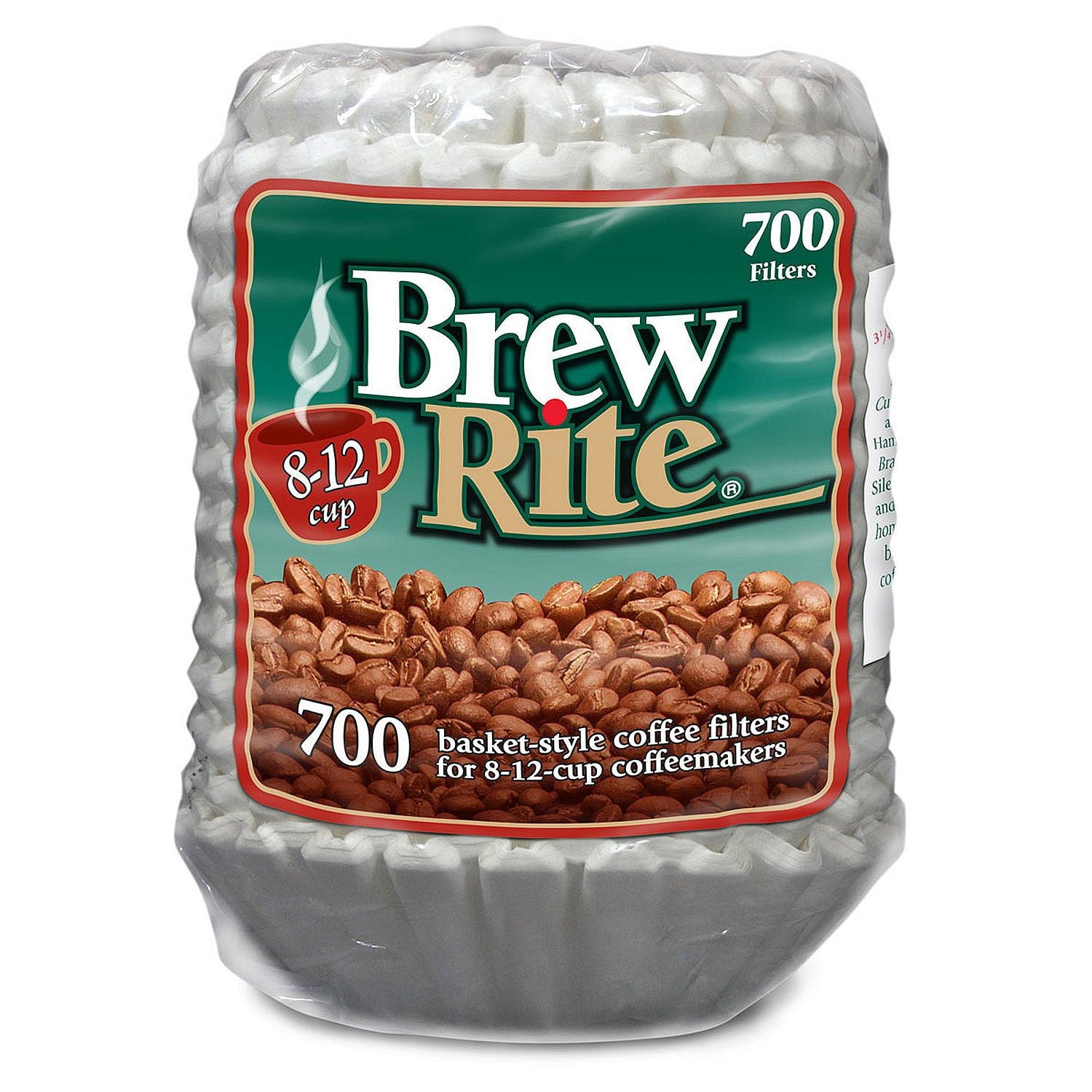 Brew Rite Basket Coffee Filters, White, 700 Ct