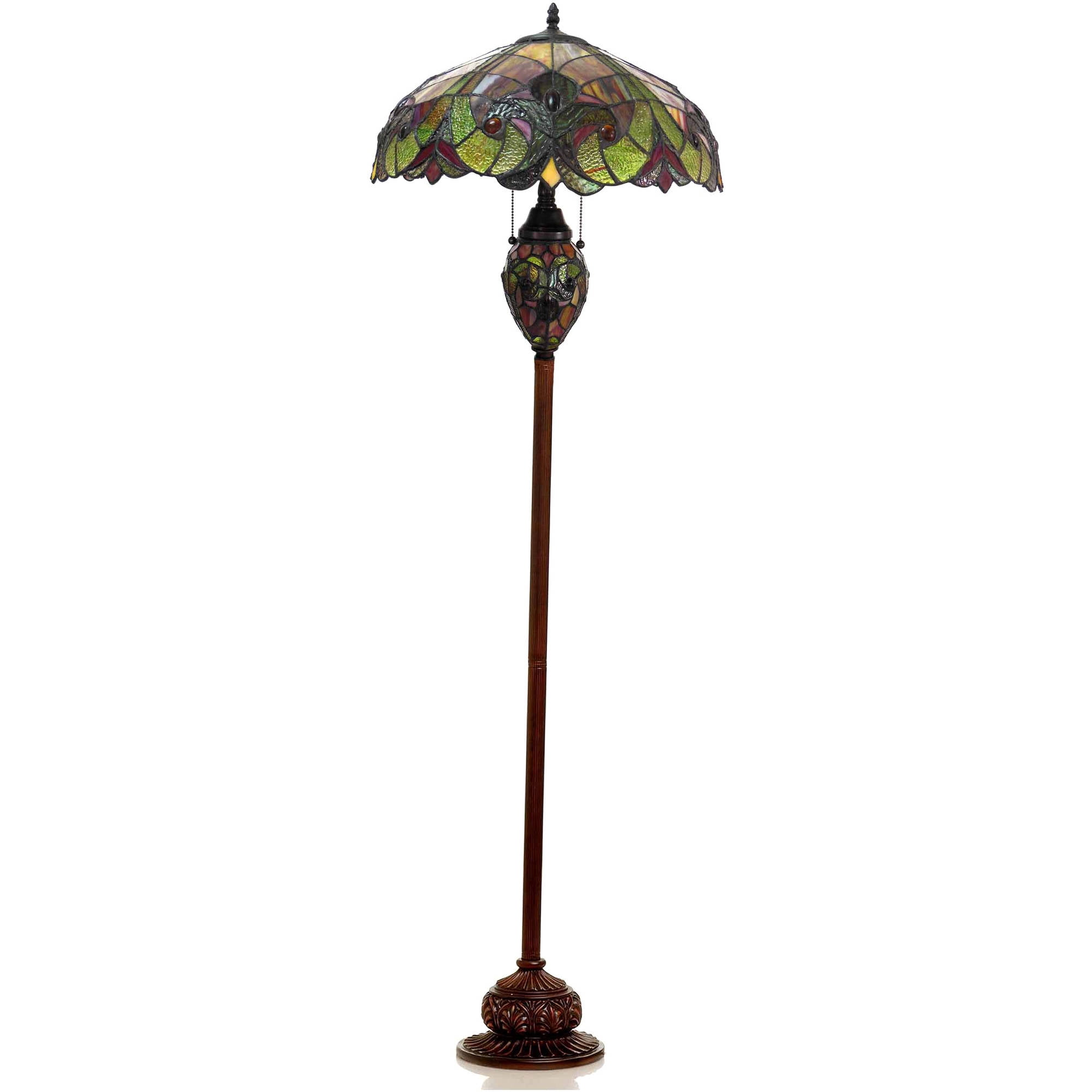 Chloe Lighting Liaison Tiffany Style 3 Light Victorian Double Lit Floor Lamp With 18 Shade