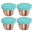 thumbnail image 1 of Contenedor de aderezo para ensaladas Uxcell de 4 piezas, 2.4oz, contenedores de cocina de acero inoxidable, azul cielo, 1 of 6