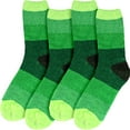 thumbnail image 4 of BambooMN Women's Chenille Fuzzy Color Block Crew Home Socks - Forest Green - Extra Large - 4 Pairs, 4 of 4