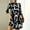 Black, variant on ZZwxWA Women's Graphic Print Short Dress Long Sleeve Mock Neck Tunic Dresses Summer Casual Dresses for Womens
