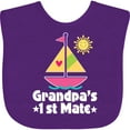thumbnail image 3 of Inktastic Grandpas First Mate Girls Pink Sailboat Girls Baby Bib, 3 of 4