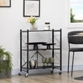thumbnail image 2 of HOMCOM 3 Tier Utility Cart Kitchen Rolling Cart with Lockable Wheels Black, 2 of 10