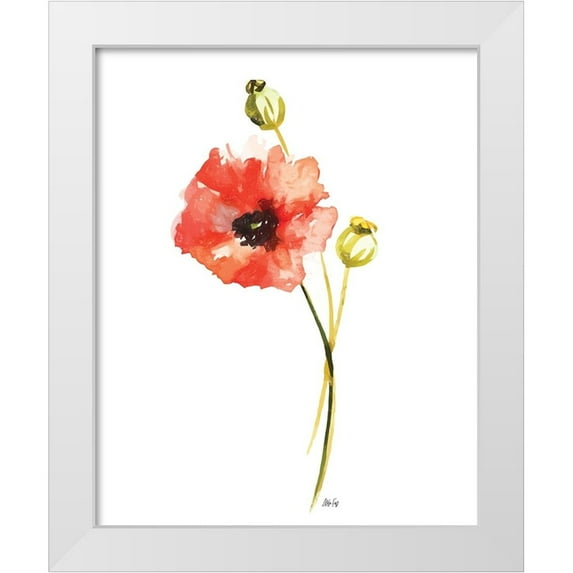 Fay, Mela 15x18 White Modern Wood Framed Museum Art Print Titled - Red Poppy