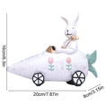 thumbnail image 3 of Adornos de Pascua, regalos de Pascua, conejito de Pascua montado en un coche de zanahoria, adornos de resina para escritorio, escultura de resina., 3 of 7