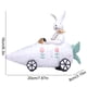 thumbnail image 3 of Adorno de resina de conejo de PascuaCarrot Car • Decoración de Pascua en el escritorio • Figurita blanca naranja 6,3x7,87x3,15 in • Decoración de estantería para coches domésticos, 3 of 7