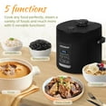 thumbnail image 6 of Multi Mini Rice Cooker 2-cups Uncooked (1.2L), Portable Small Japanese Travel Rice Cooker with Non-Stick Inner Pot, Slow Cooker, Easy Presets,24 Hours Timer Delay & Keep Warm Function, Black, 6 of 6