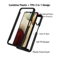 thumbnail image 4 of Sturdy Clear Case for Samsung Galaxy A12 5G / Galaxy A13 5G, Tekcoo Full Body Heavy Duty Protection Tempered Glass Screen Protector Shockproof Rugged Case Cover -Black, 4 of 11