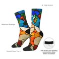 thumbnail image 6 of Honeii Stained Glass Cat Art Print Adult Socks,Crew Socks,Casual Calf Socks,Daily Wear Socks for Men & Women, Perfect for Sports, Casual and Everyday Use, 6 of 6