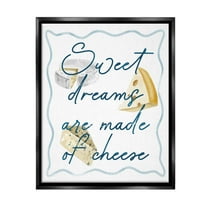 Stupell Industries Dreams Of Cheese Food & Beverage Painting Black Floater Framed Canvas Art Print Wall Art, 17 x 21