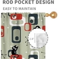 thumbnail image 4 of Mid Century Cat Curtains, Modern Abstract Atomic Geometric Print Lovely Black Kittey Retro 1950s 1960s Pastel Blackout Window Drapery Treatments for Living Room Bedroom Bathroom Kitchen, 84"x63" Inch, 4 of 5