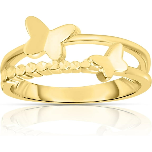 Floreo 10k Yellow Gold Butterfly Women's Ring