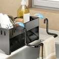 thumbnail image 5 of Stainless Steel Kitchen Sink Sponge and Dishcloth Organizer Rack, Rust-proof Multifunctional Storage for Soap Dispensers and Accessories, Countertop Draining Basket with Hanging Rod 9.1x3.5x3.8in, 5 of 7