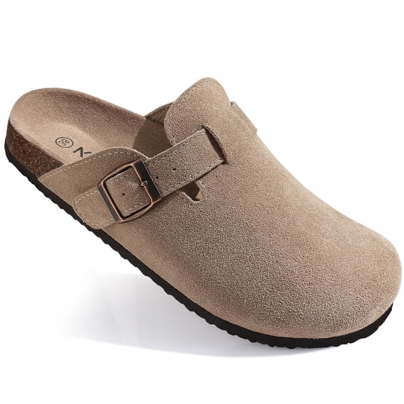 Comwarm Suede Clogs for Women Footbed Sandals Potato Shoes with Arch Support
