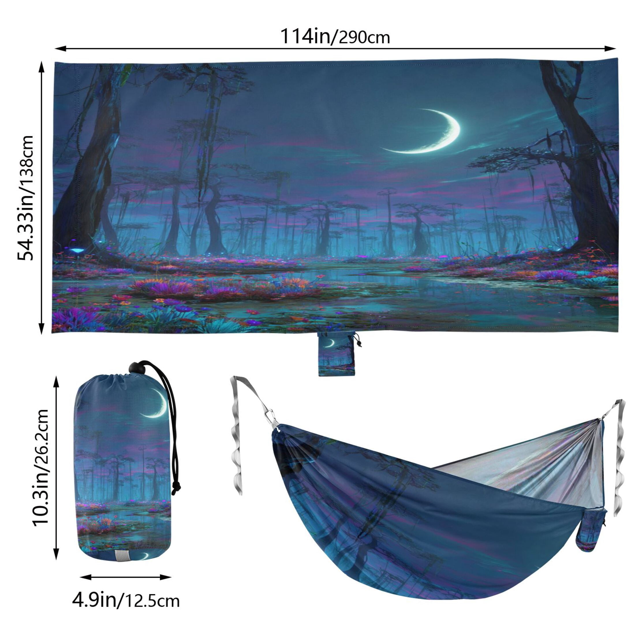 Hammock Camping Hammock Nylon Portable Hammock Travel Camping Hammock Glowing Neon Swamp Castle