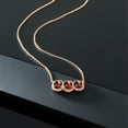 thumbnail image 4 of Gem Stone King 3.45 Ct Oval Checkerboard Red Garnet 18K Rose Gold Plated Silver Necklace, 4 of 4
