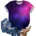 thumbnail image 5 of larppty Womens Shirts Short Sleeve 3D Print Funny Colorful Fashion Tee Shirts for Women (Dark Purple, L), 5 of 6