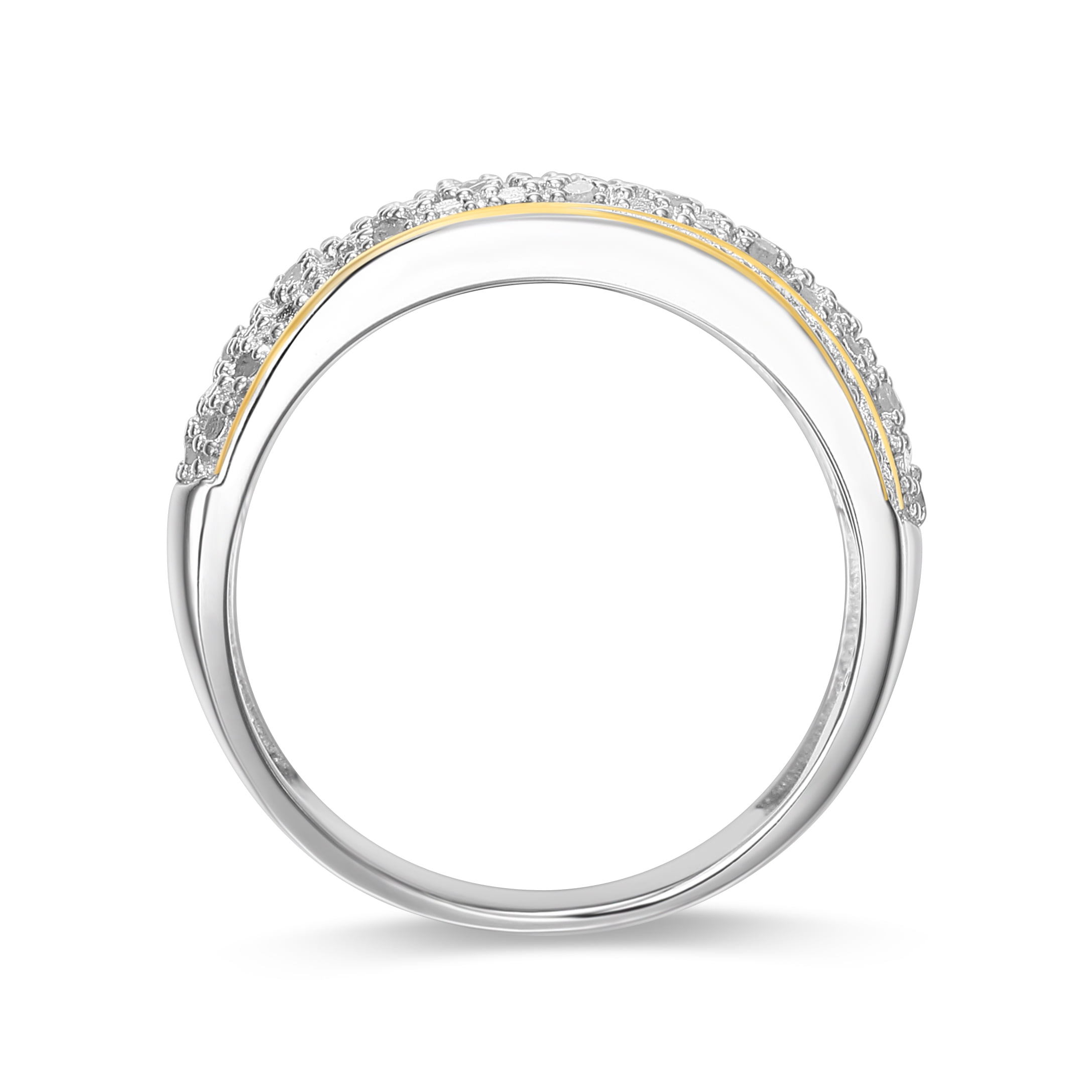 Morgan & Paige 1/4 cttw Diamond Dramatic Band in Two-Tone Rhodium over Bronze, Adult Female
