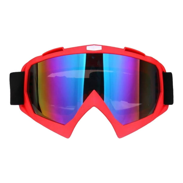 Gafas de seguridad de esquí Gafas a prueba de viento Motocicleta UV400 Gafas protectoras Scratch Rojo colorido Cola gafas de esquí para mujeres hombres