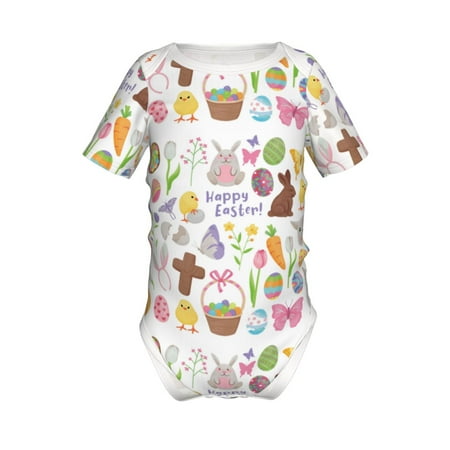 

Yiaed Happy Easter1 Print Infant Climbing Short Sleeve Onesie One-Piece Baby Bodysuit Clothes 0-12 Months -12 Months