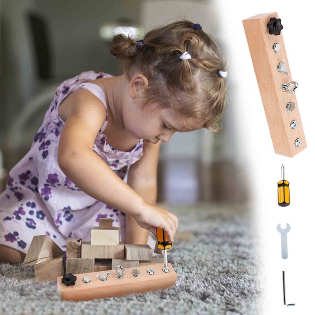 Klds Fine Motor Skills Toy - Screwdriver Puzzle Set for Toddlers, Educational STEM Building Toy for Hand-Eye Coordination, Problem-Solving & Dexterity, Safe Durable Learning Activity for PreSch00l